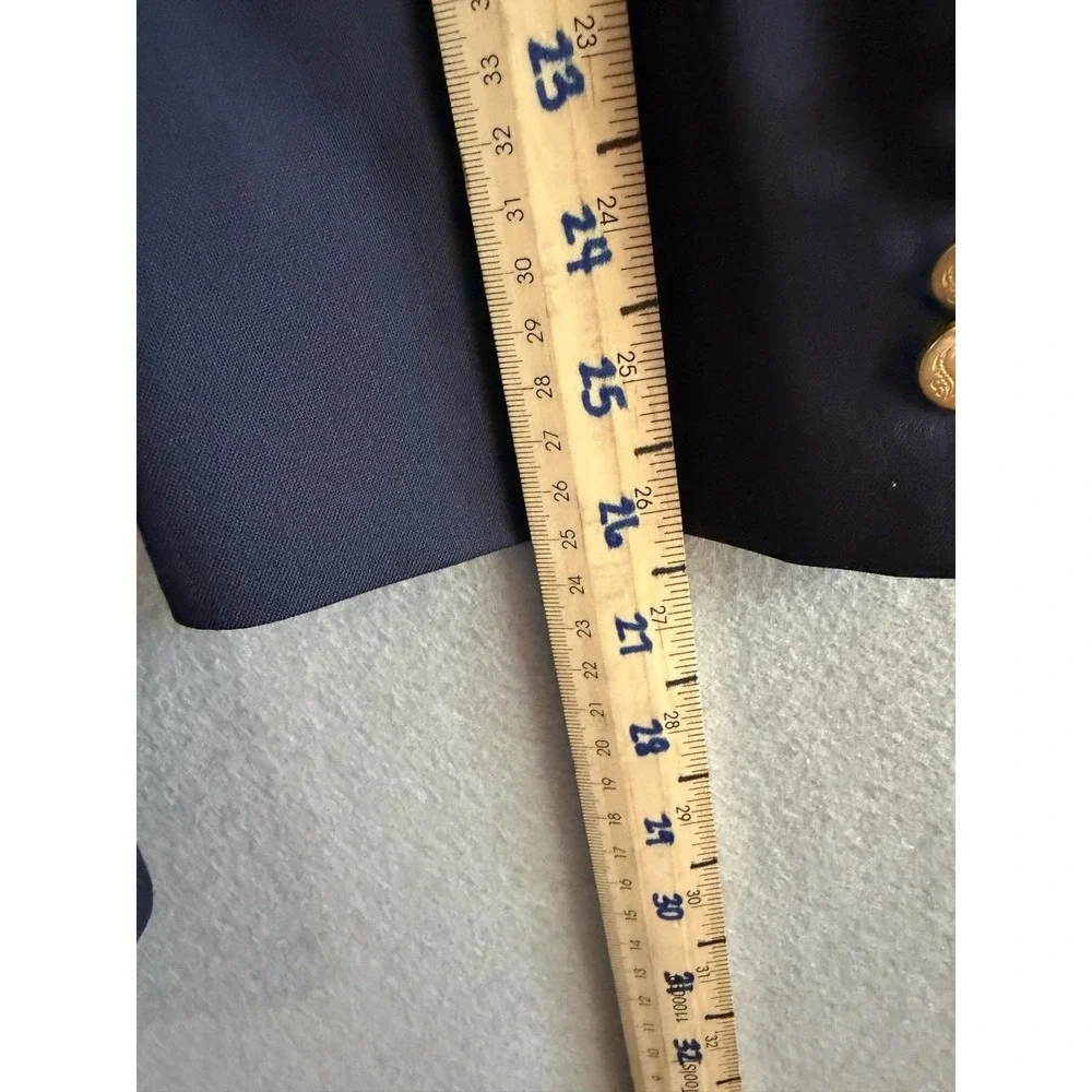 Hart Schaffner Marx Blazer Sport Coat Mens 48L Blue Gold Button USA Jacket